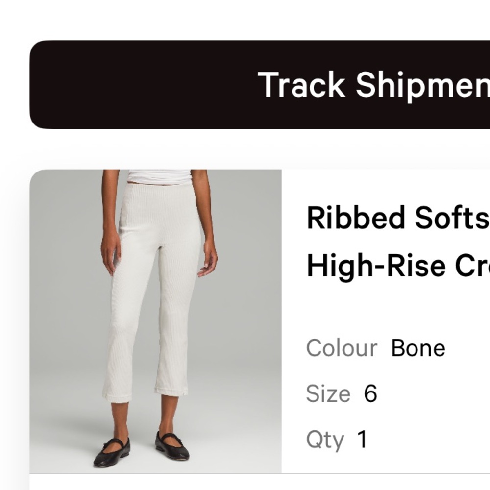 Lululemon Bone Ribbed Softstreme Zip-leg High Rise Cropped Pant